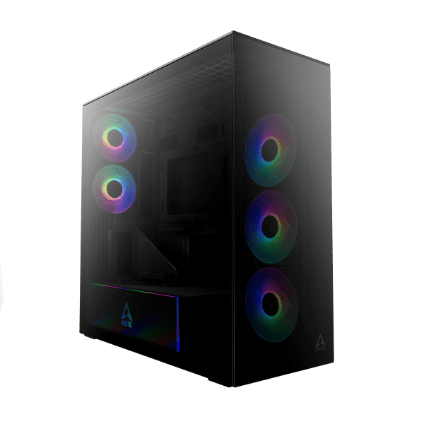 GHE Arctic Xtender VG (Black) Premium E-ATX PC-Gehäuse mit vertikaler GPU-Montage
