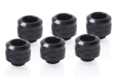 ANS Alphacool Eiszapfen PRO 13mm HardTube Fitting G1/4 - Deep Black Sixpack