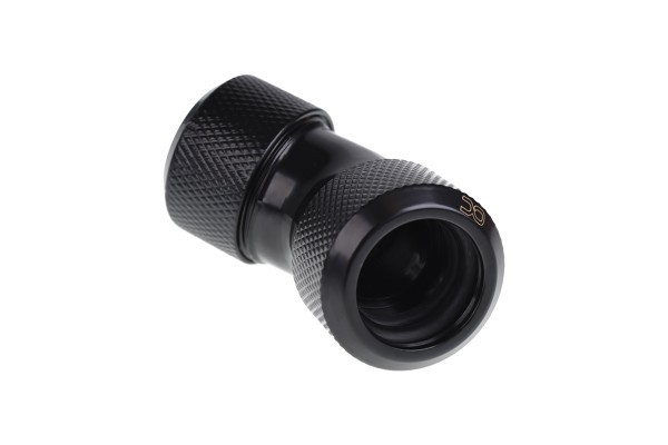 ANS Alphacool Eiszapfen 16mm HardTube Anschraubtülle 45° L-Verbinder - Deep Black PHT EOL