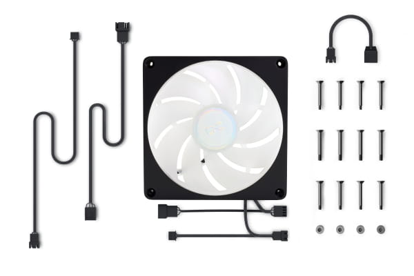 L14 Alphacool Apex Stealth Metall Aurora Lüfter 2000rpm Schwarz (140x140x25mm)