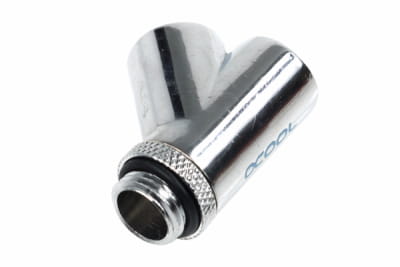 ANF Alphacool HF Y-45° Verbinder - G1/4 drehbar - 2x Innen 1x Außengewinde - Chrome PHT EOL