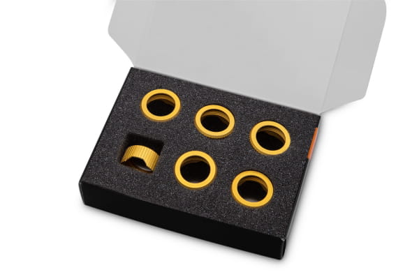 EK Water Blocks EK-Quantum Torque Compression Ring 6-Pack HDC 16 – Satin Gold