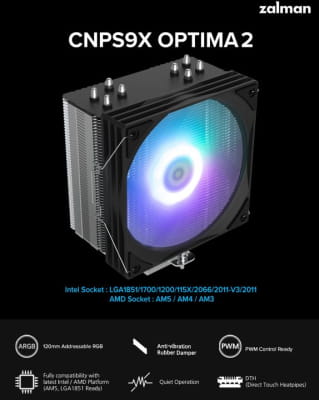 LUC Zalman CNPS9X Optima2 CPU Kühler - Schwarz