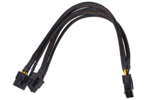 KAB Phobya Y-Kabel 8Pin Buchse auf 2x 6+2Pin Stecker (VGA) - Schwarz 30cm EOL