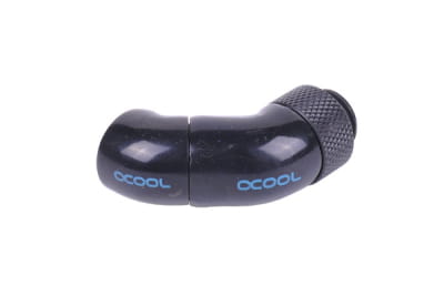 ANF Alphacool HF Winkeladapter Doppel-45° drehbar G1/4 AG auf G1/4 IG - Deep Black PHT EOL