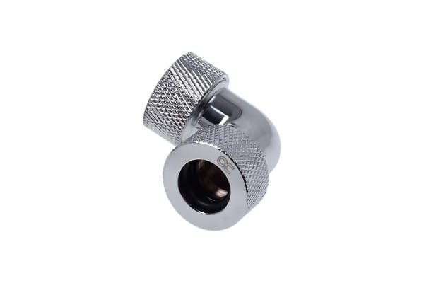ANS Alphacool HT 13mm HardTube Anschraubtülle 90° L-Verbinder - gerändelt - Chrome PHT EOL