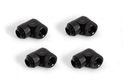 ANF Alphacool Eiszapfen Winkeladapter 90° drehbar G1/4 AG auf G1/4 IG - 4pcs Set Deep Black