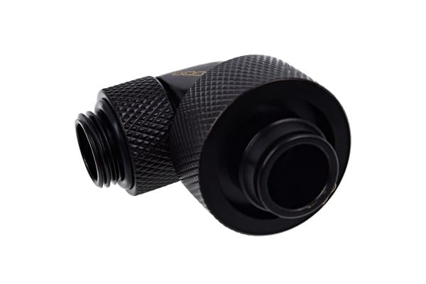 ANS Alphacool Eiszapfen 19/13mm Anschraubtülle 90° drehbar G1/4 - Deep Black PHT EOL