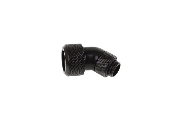 ANS Alphacool Eiszapfen 16mm HardTube Anschraubtülle 45° drehbar G1/4 - Deep Black PHT EOL