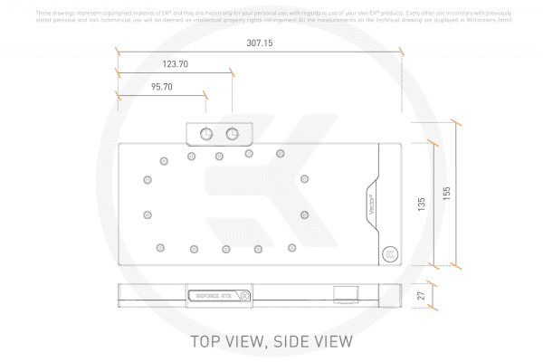 WAK EK Water Blocks EK-Quantum Vector2 FTW3 RTX 3090 Ti D-RGB - Nickel + Plexi