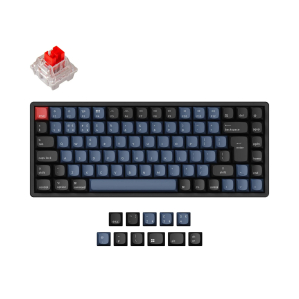 TAT Keychron K2 Pro - Gaming-Tastatur schwarz/blau, DE-Layout, Gateron G Pro Red, Hot-Swap, PBT