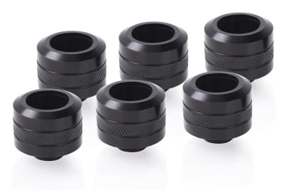 ANS Alphacool Eiszapfen PRO 16mm HardTube Fitting G1/4 - Deep Black Sixpack