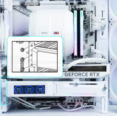 Zalman ZM-VS3 DS CPU Halterung mit Display - Weiss