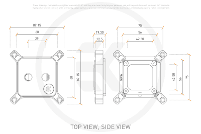 WAC EK Water Blocks EK-Quantum Magnitude - 1700/1851 Nickel + Satin Titanium