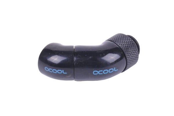 ANF Alphacool HF Winkeladapter Doppel-45° drehbar G1/4 AG auf G1/4 IG - Deep Black PHT EOL