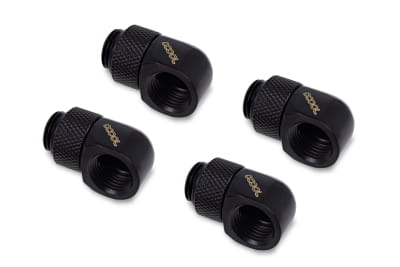 ANF Alphacool Eiszapfen L-Verbinder drehbar G1/4 AG auf G1/4 IG - 4pcs Set Deep Black