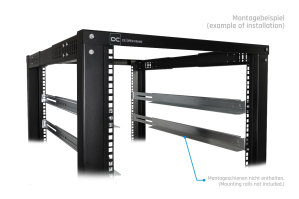 GHE Alphacool ES 19" Open Frame Serverrack 15HE Verstellbare Tiefe