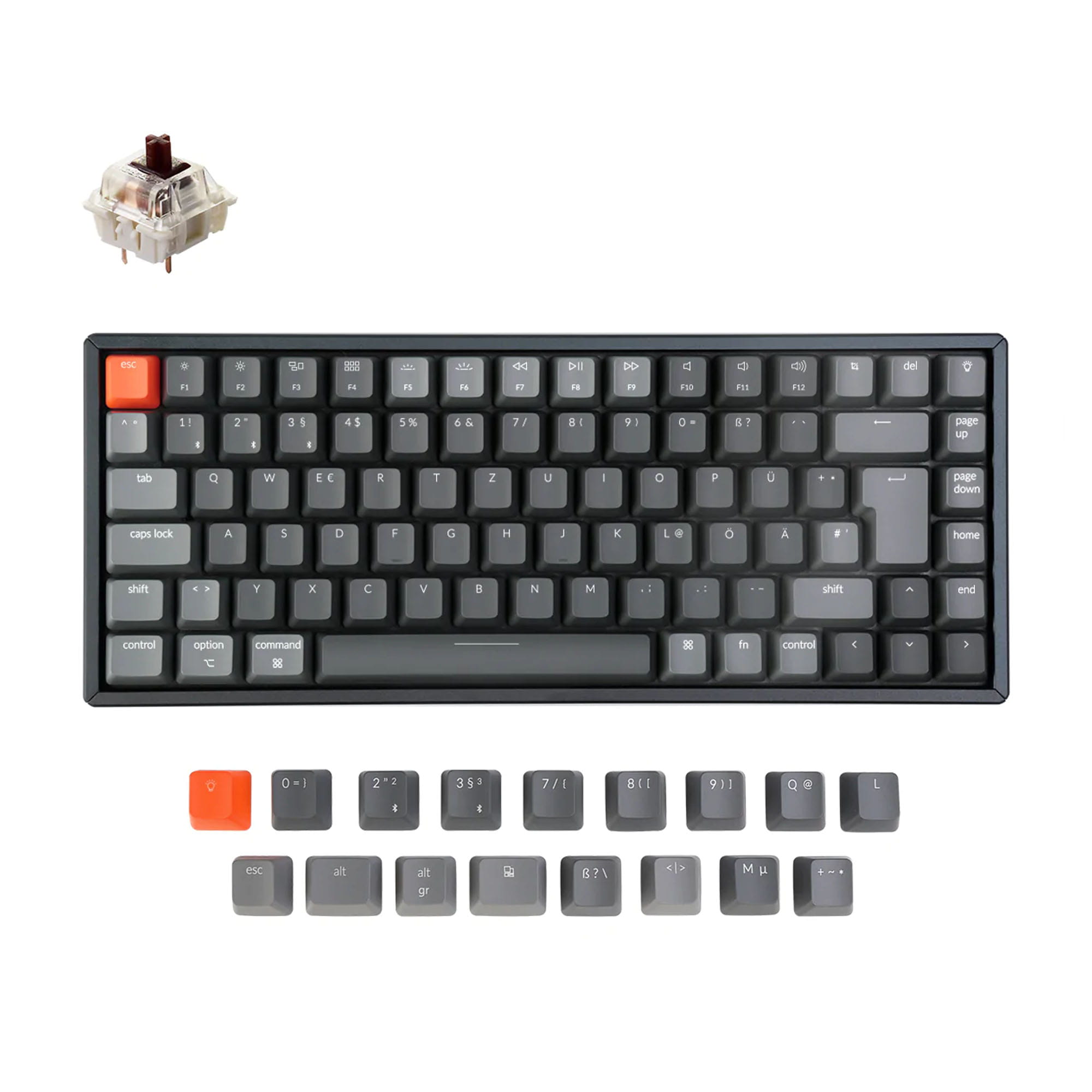 TAT Keychron K2 V2 Wireless Mechanical Keyboard - Gateron Brown - RGB - DE  Layout - Aluminum