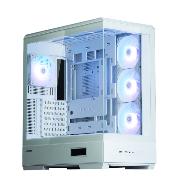 GHE Zalman P50 DS ATX Gehäuse Tempered Glass Panoramic View - Weiß