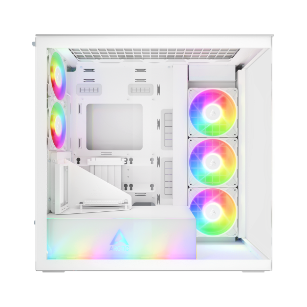 GHE Arctic Xtender VG (White) Premium E-ATX PC-Gehäuse mit vertikaler GPU-Montage