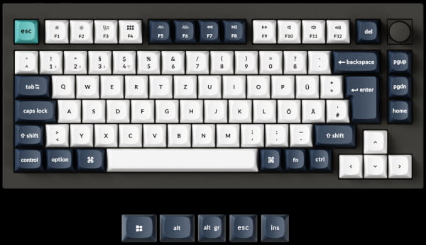 TAT Keychron Q1 Max (DE-Layout, Gateron Jupiter Red, Hot-Swap, Aluminiumrahmen, RGB)