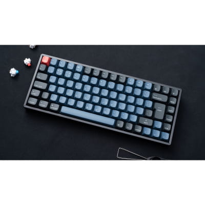 TAT Keychron K2 Pro - Gaming-Tastatur schwarz/blau, DE-Layout, Gateron G Pro Red, Hot-Swap, PBT