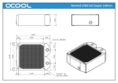 RAD Alphacool NexXxoS UT60 Full Copper 140mm Radiator