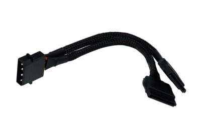 KAB Phobya Strom/SATA Y-Kabel intern 4Pin Molex auf 2x SATA - Schwarz 15cm