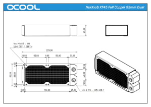 RAD Alphacool NexXxoS XT45 Full Copper 92mm Dual Radiator