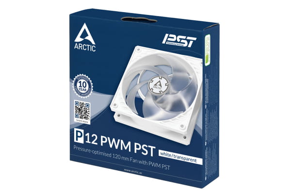 L12 B-Ware Arctic P12 PWM PST Gehäuselüfter (120x120x25mm) 12V DC - Weiß/Transparent EOL