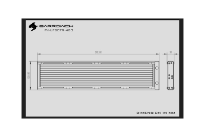 RAD BarrowCH Chameleon Fish series removable 480mm Radiator Acrylic edition - Matt Silver EOL