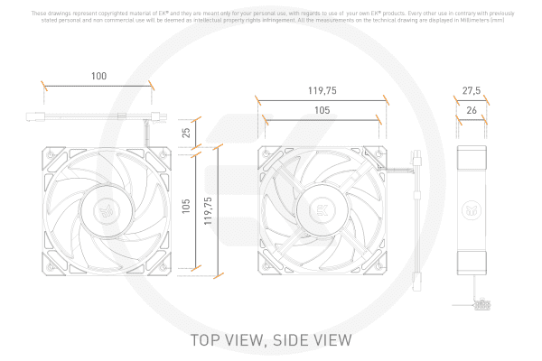L12 EK Water Blocks EK-Quantum Phase 120 - Black (550-2200 rpm)