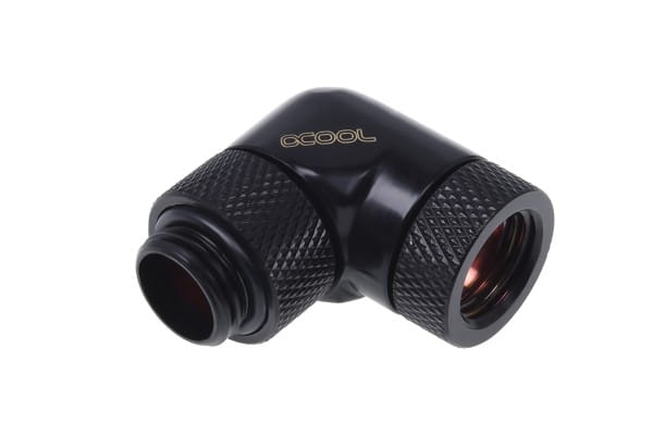 ANF Alphacool HF Winkeladapter 90° drehbar G1/4 AG auf G1/4 IG - Deep Black PHT EOL