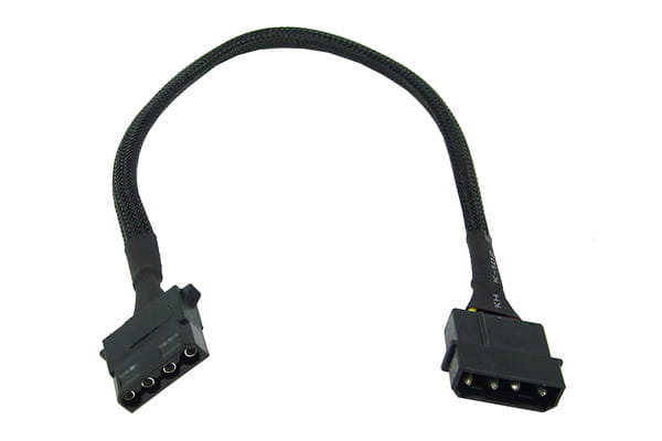 Phobya 4Pin Molex Stromverlängerung - Schwarz 30cm