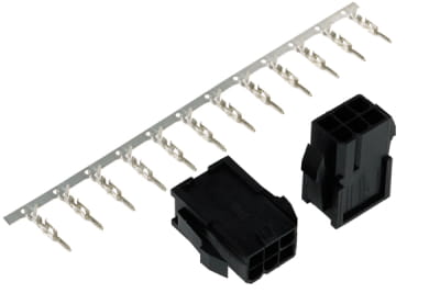 ZK Phobya VGA Power Connector 6Pin Buchse (4-eckig) inkl. 6 Pins - 2 Stück Black