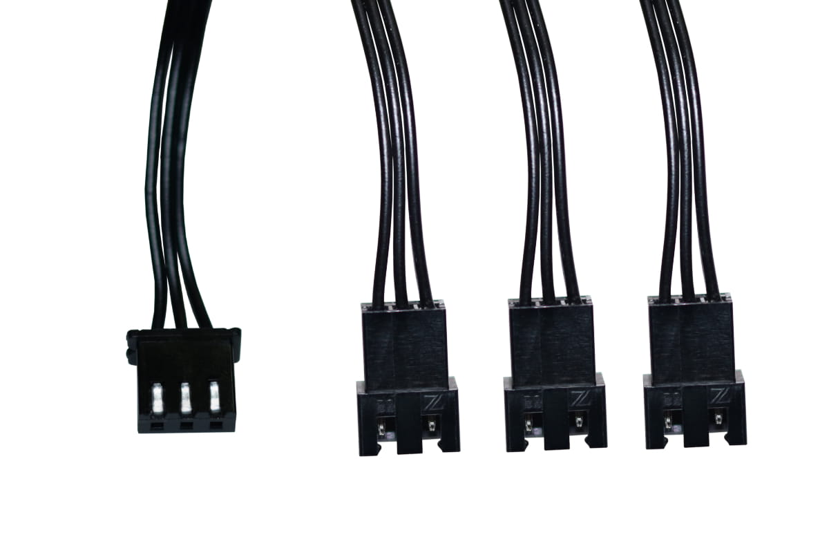 Alphacool Digital RGB LED y-cable 3-times with JST male connector 30cm -  black