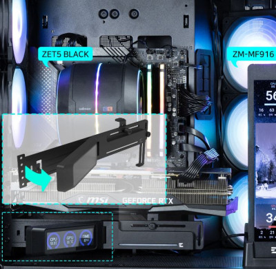 Zalman ZM-VS3 DS CPU Halterung mit Display - Schwarz