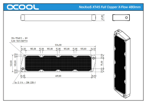 RAD Alphacool NexXxoS XT45 Full Copper X-Flow 480mm Radiator