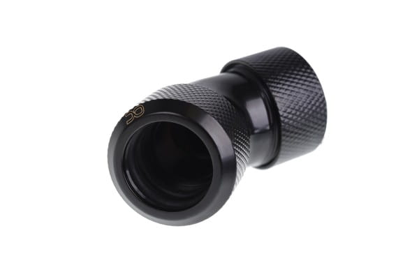 ANS Alphacool Eiszapfen 16mm HardTube Anschraubtülle 45° L-Verbinder - Deep Black PHT EOL