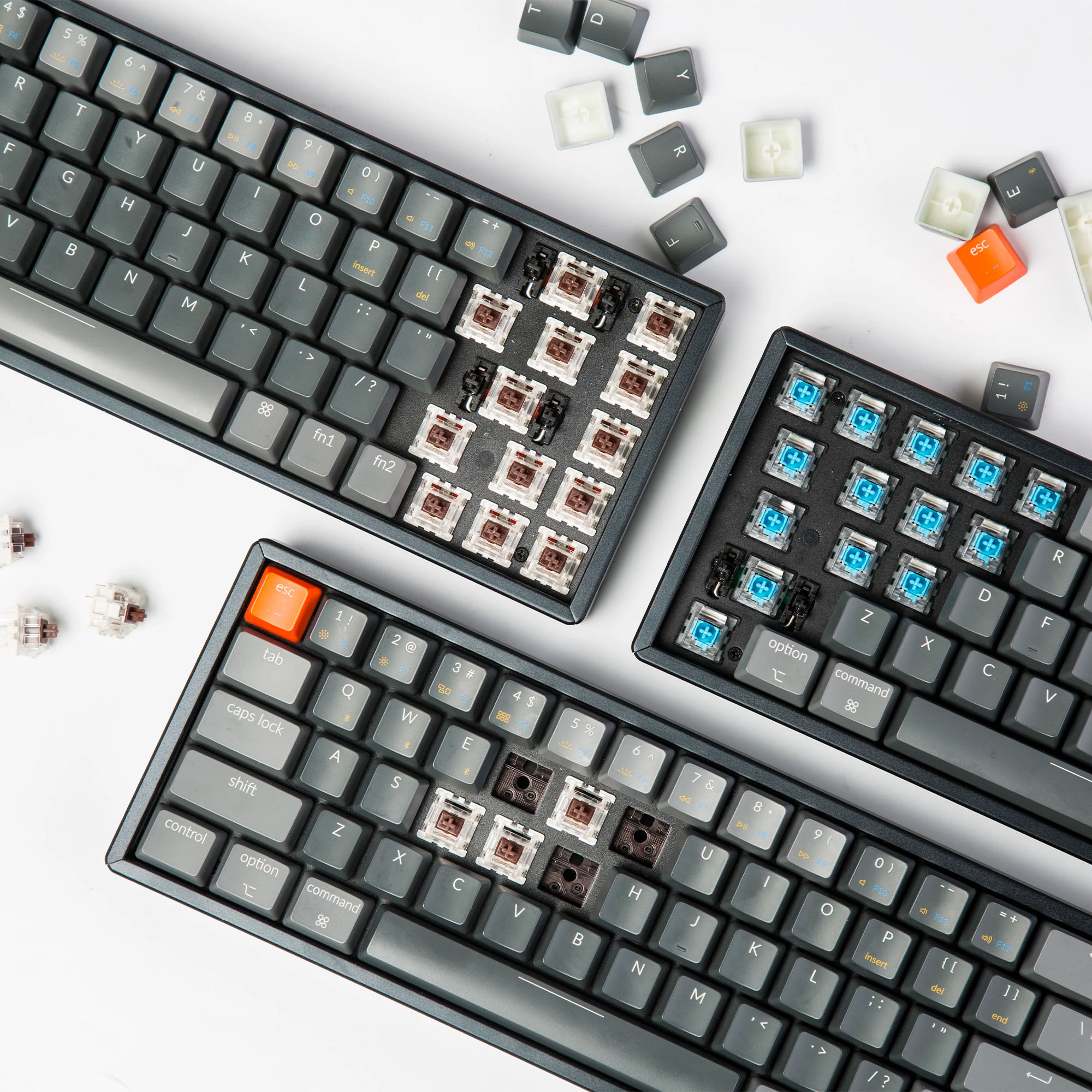 Tastiera wireless di Keychron con tasti meccanici, RGB, alluminio e layout  DE Gateron Brown