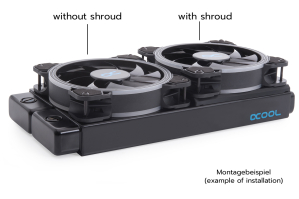 RAB Alphacool Shroud & Entkopplung 120mm (7mm stark) inkl. 4x M3x37mm Schrauben