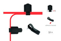 MKA Label The Cable Klett-Kabelhalter LTC WALL STRAPS, 50 Stk, schwarz
