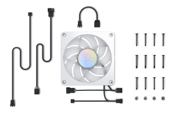 L12 Alphacool Apex Stealth Metall Aurora Lüfter Chrome 2600rpm (120x120x25mm)