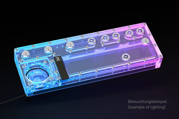 AGB Alphacool Core Distro Plate 360 Links D5/DDC V.2 mit D5 Apex Pumpe