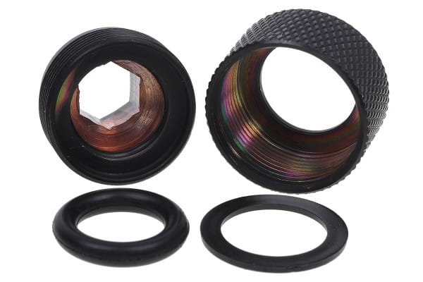 ANS Alphacool HT 13mm HardTube Anschraubtülle G1/4 - gerändelt - Deep Black PHT EOL