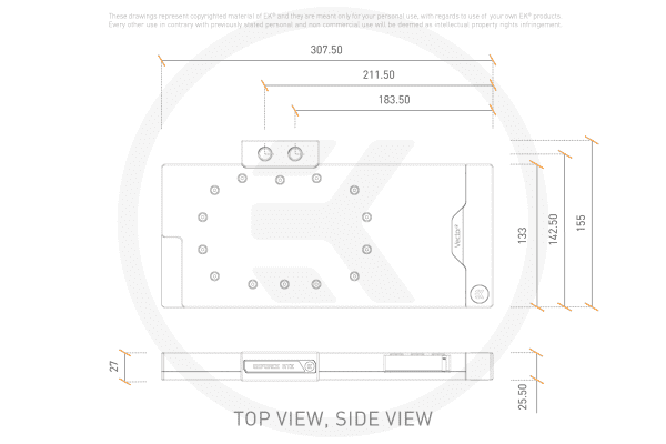 WAK EK Water Blocks EK-Quantum Vector2 Strix RTX 3080/90 D-RGB - Nickel + Plexi