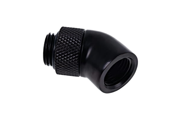 ANF B-Ware Alphacool Eiszapfen Winkeladapter 45° drehbar G1/4 AG auf G1/4 IG - Deep Black