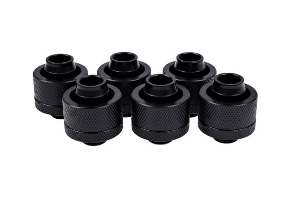 ANS Alphacool Eiszapfen 19/13mm Anschraubtülle G1/4 - Deep Black Sixpack PHT EOL