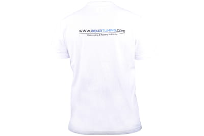 ZSO Aquatuning Frauen Polo-Shirt weiß mit Logo (www.aquatuning.com) Größe M