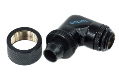ANS Alphacool HF 16/10 Anschraubtülle 90° drehbar G1/4 - Deep Black PHT EOL